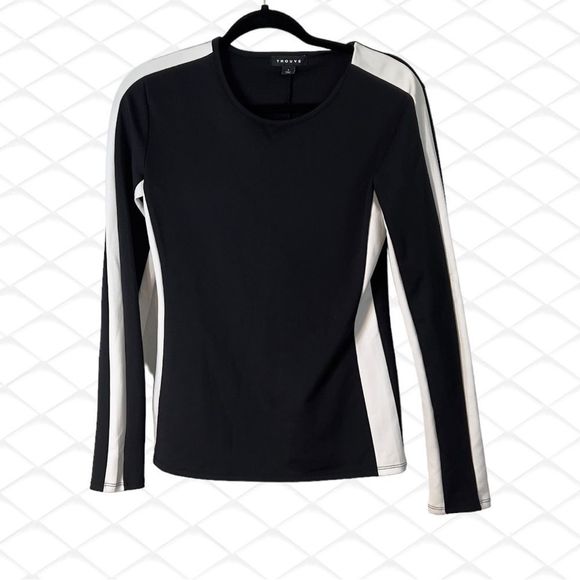 Trouve Tops - Trouvé || Black and White Long Sleeve Top || Small